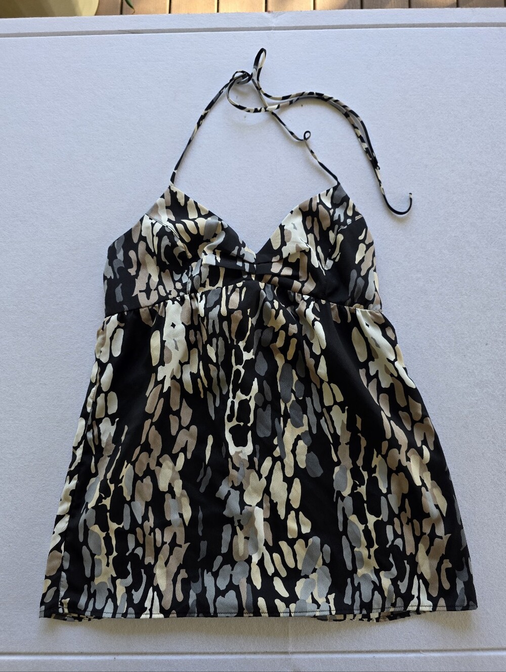 Greylin Black and Cream Halter Cami
